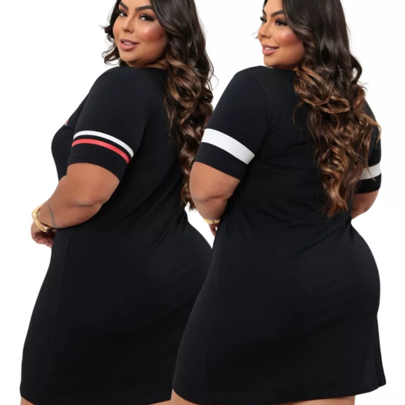 [KIT 3 PEÇAS] Vestido Estampado Plus Size Curve Curvy Camisão Moda Gringa Verão veste até 56 Camisetão Feminino