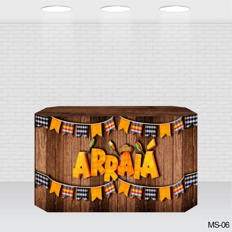 Capa Toalha de Mesa Decorativa Sublimada 3D Tecido Veste Fácil