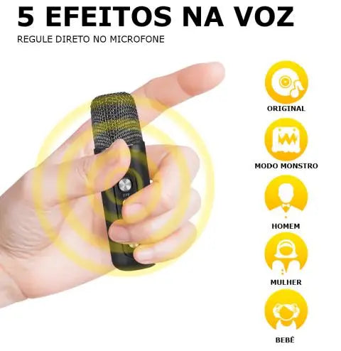 Karaokê Mbox Portátil - Dois microfones sem fio